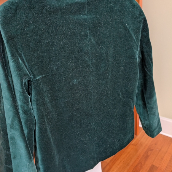 Talbot's Women's Green Velvet Button Lined 100% Cotton Jacket Size 2P - Picture 2 of 10